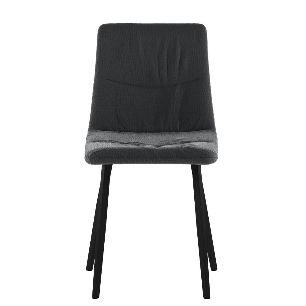 Polsterstuhl Esszimmer Francy in Dunkelgrau mit Gestell aus Metall (4er Set)