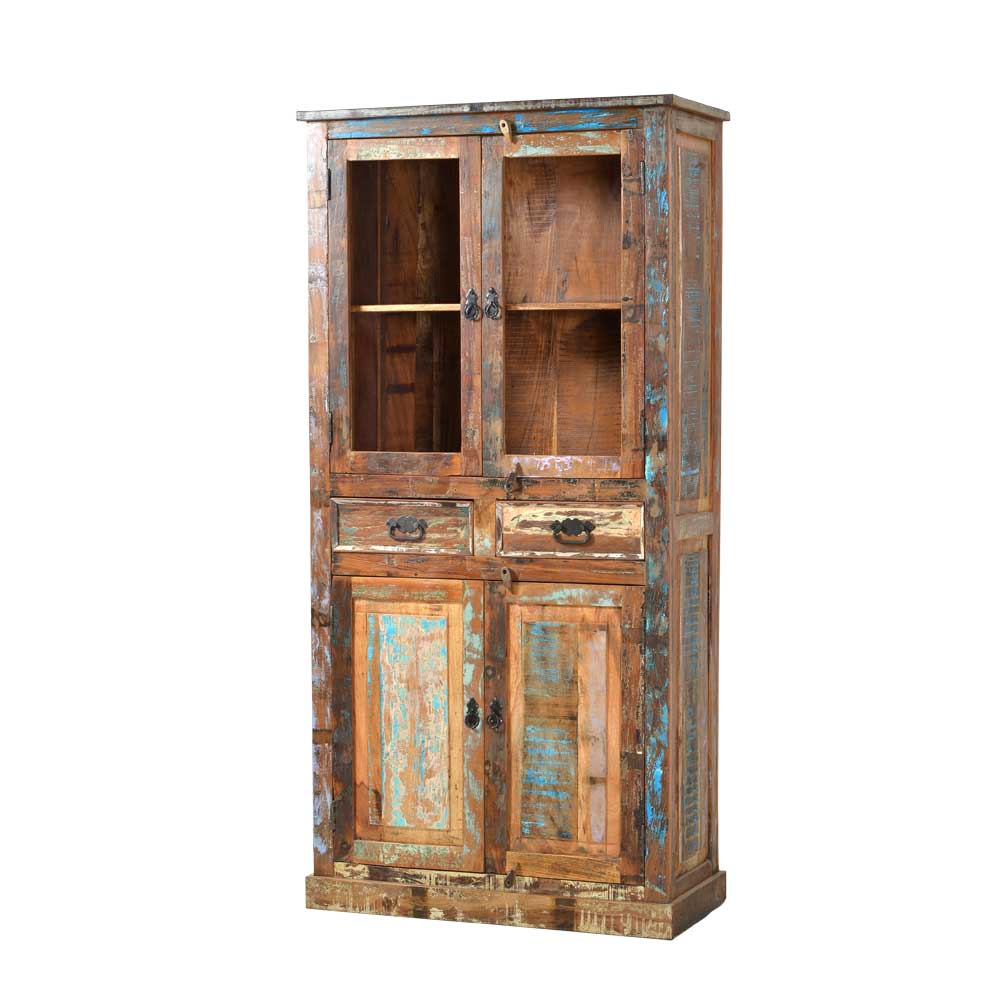 Vitrinenschrank Woodstock im Shabby Chic Design