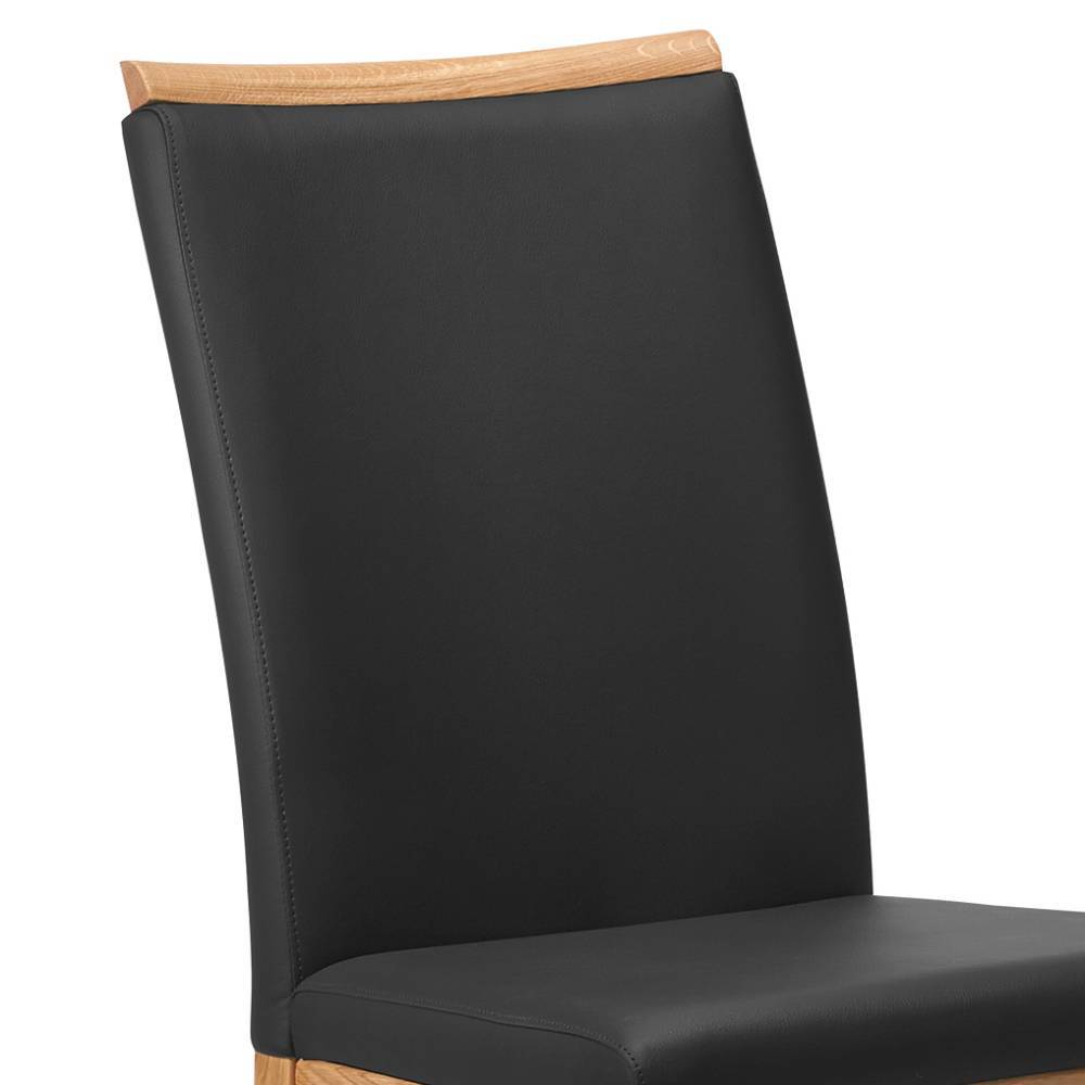 Polsterstuhl Esszimmer Ticino in Schwarz und Wildeichefarben (2er Set)