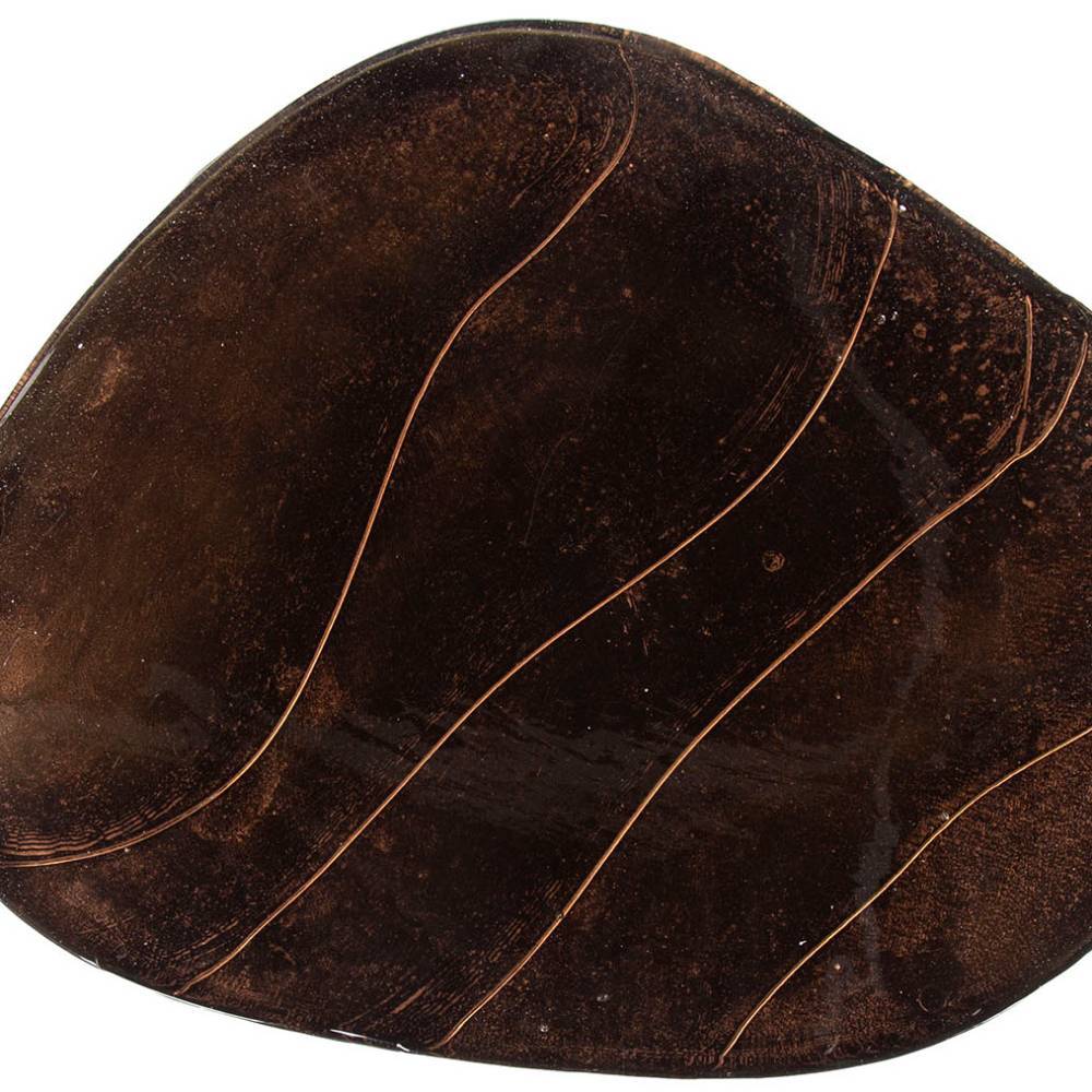 Beistelltisch Ebrus mit Gussglas Platte auf Säulengestell