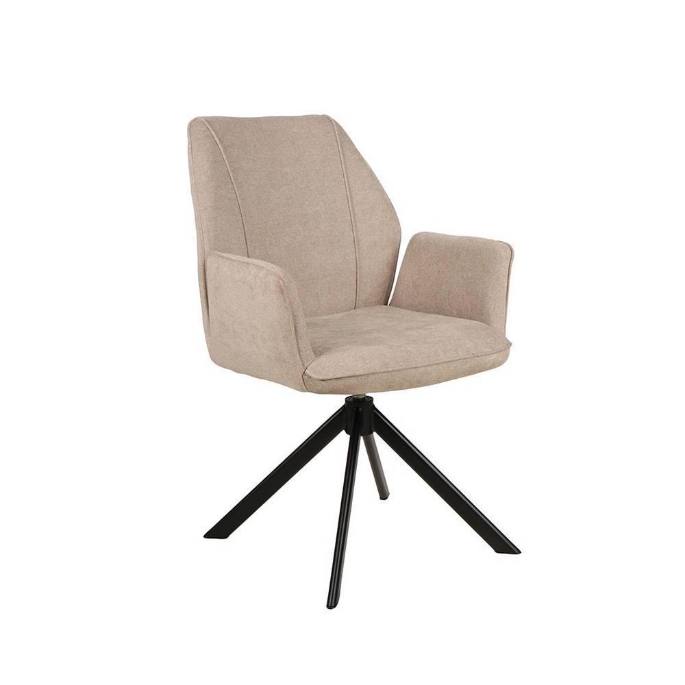 Esstisch Stühle Melona um 360 Grad drehbar in Beige (2er Set)