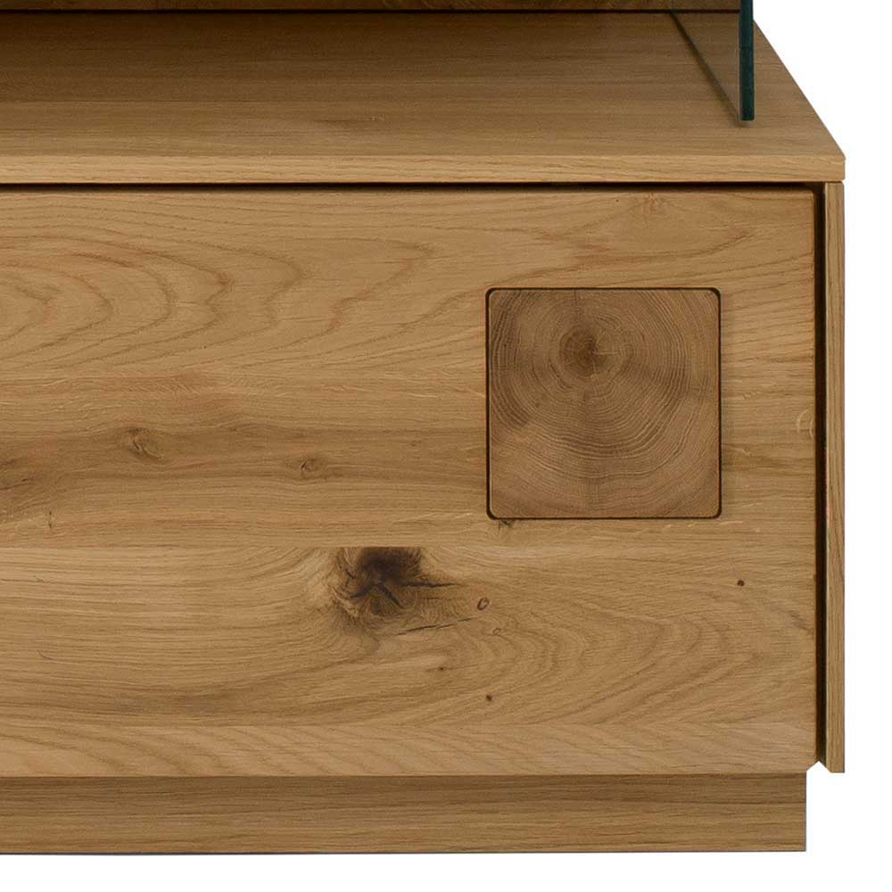 Wohnzimmeranbauwand Wildeiche Onitos in modernem Design 209 cm hoch (dreiteilig)