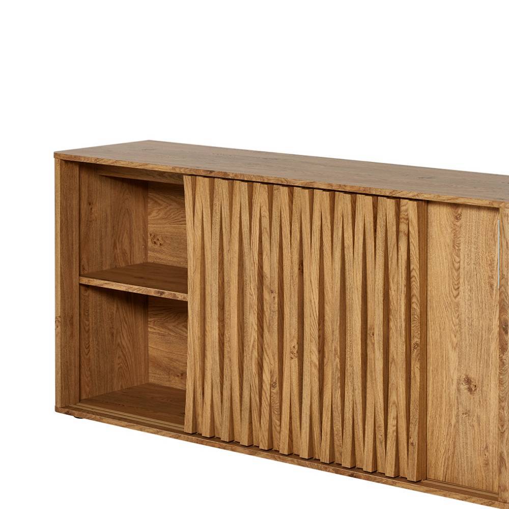 Sideboard Mosca mit Schiebetüren in Eichefarben