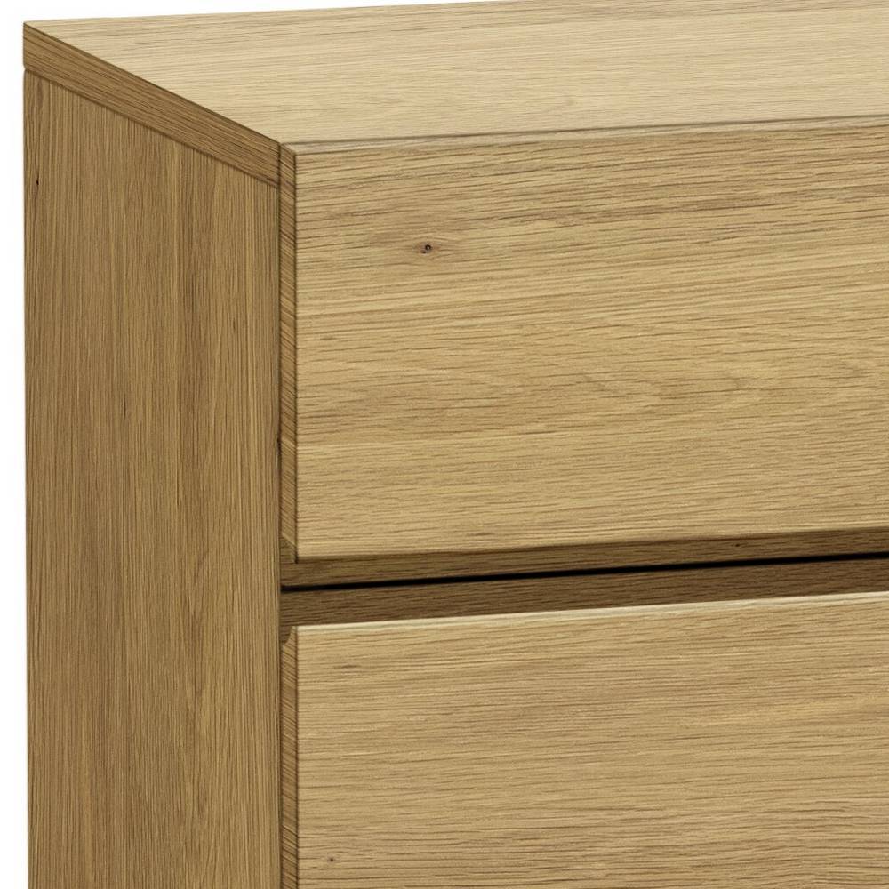 Kommode 90 cm breit Micuel mit vier Schubladen in Eiche hell