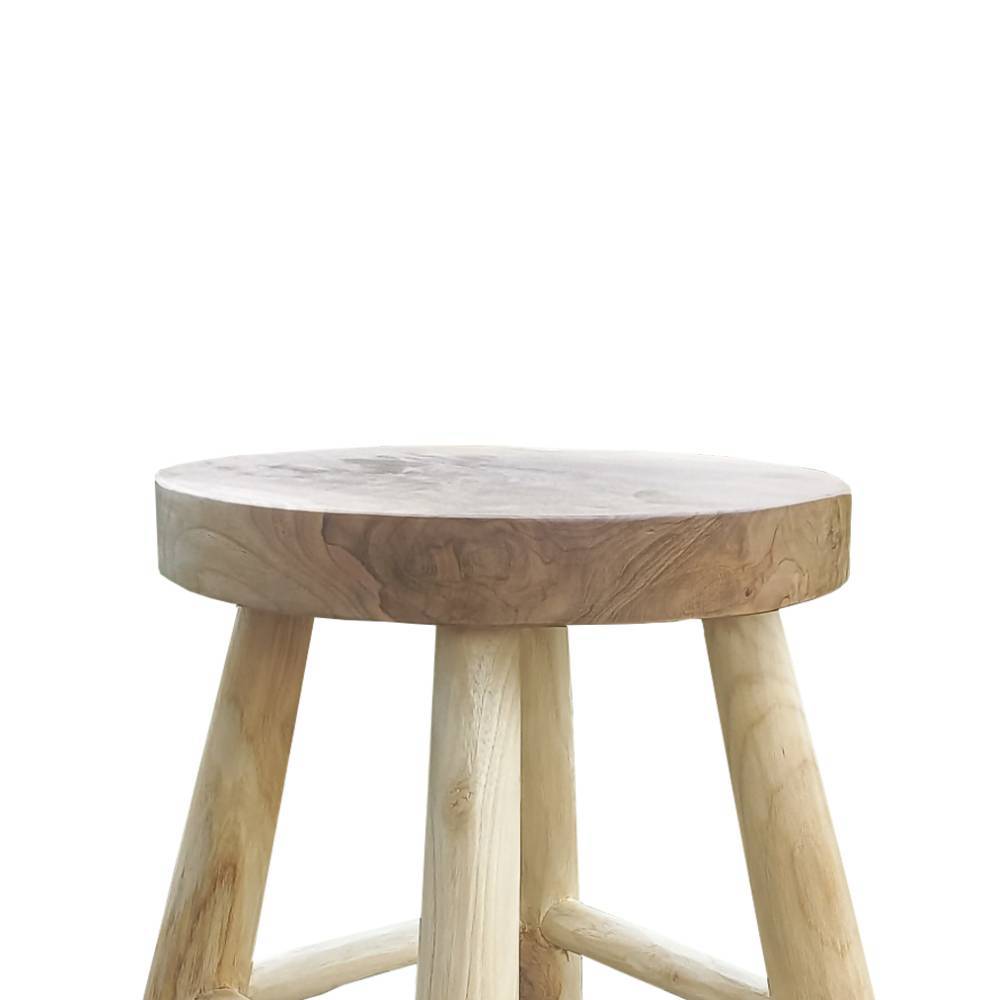 Sitzhocker Kata aus Teak Massivholz in runder Form