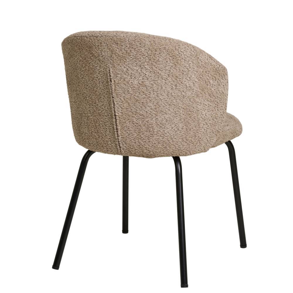 Polsterstuhl Esszimmer Socotta in Beige aus Boucle Stoff (2er Set)