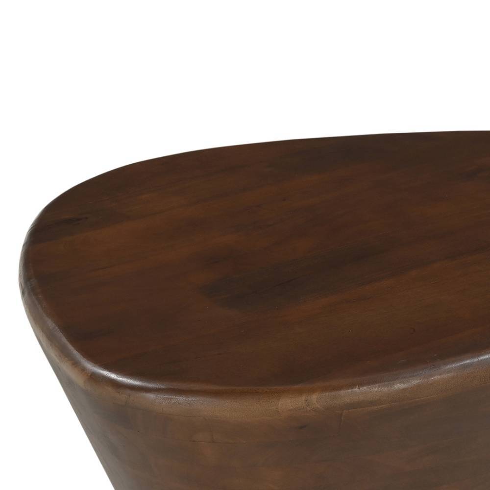 Wohnzimmer Tisch Iloca in Wankelform aus Mangobaum Massivholz