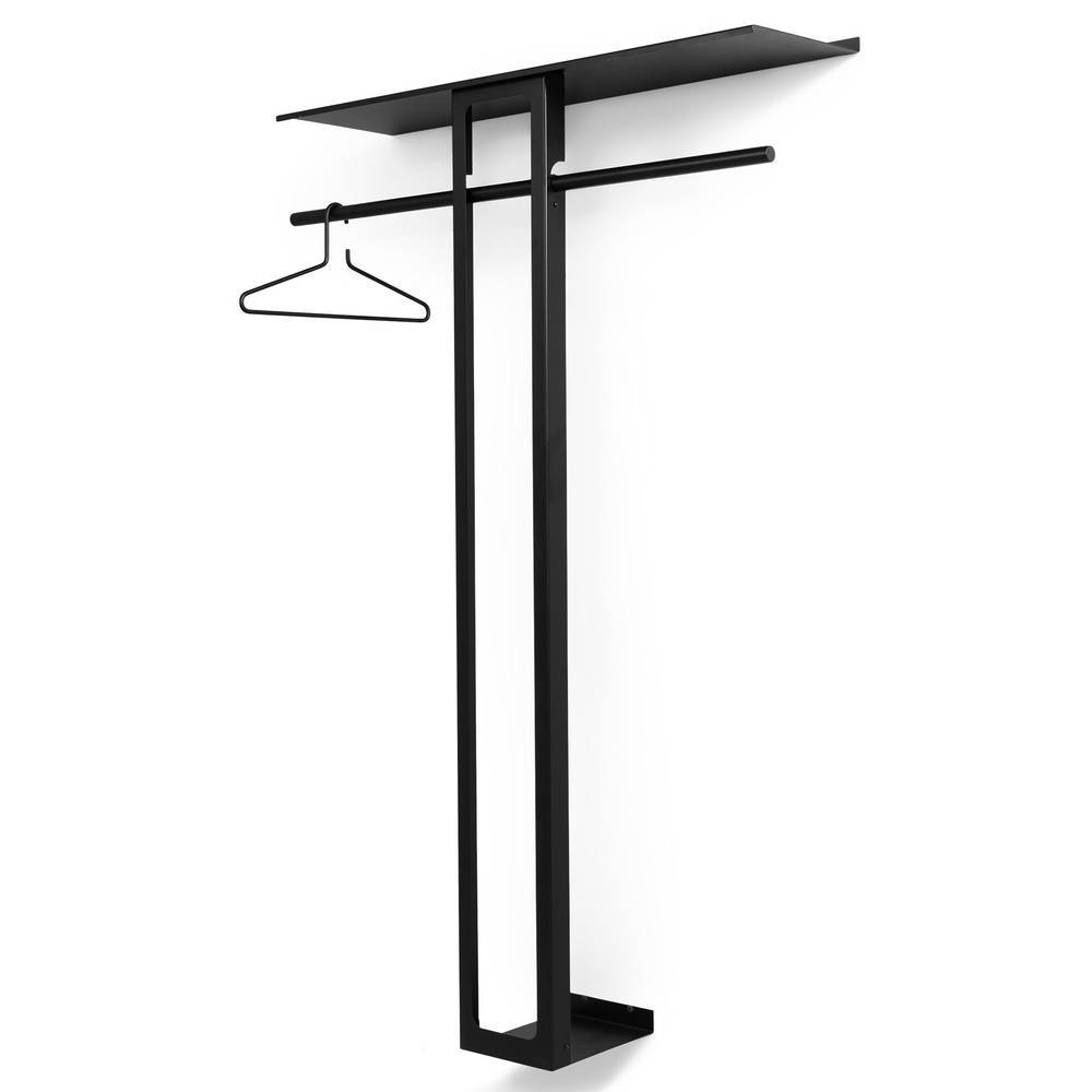 Wandgarderobe Danaha in Schwarz mit Hutablage aus Metall