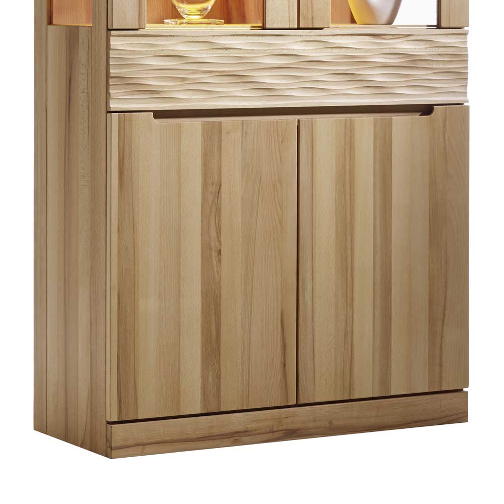 Vitrinenschrank Suvanica aus Kernbuche Massivholz 90 cm