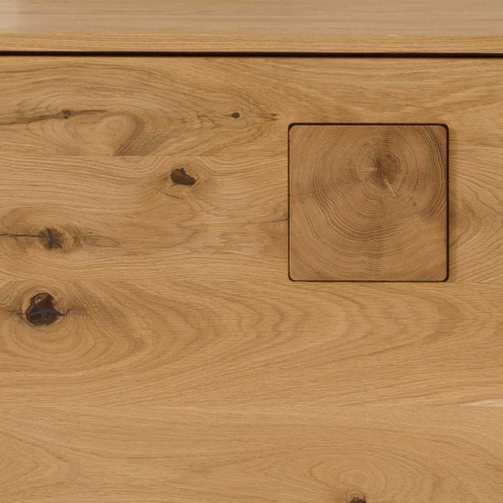 Montiertes Sideboard Onitos aus Wildeiche Massivholz 170 cm breit