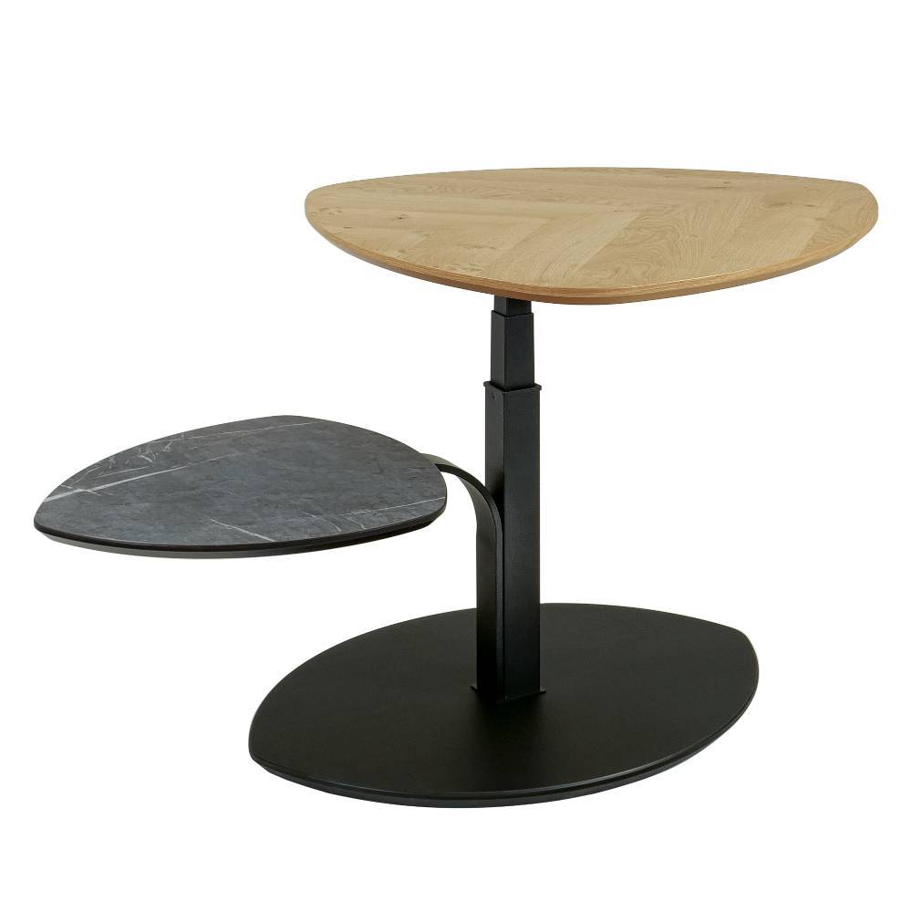 Couchtisch Rangona in Wankelform aus Wildeiche Massivholz