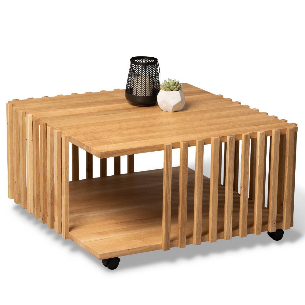 Couchtisch Rochus aus Wildeiche Massivholz in modernem Design