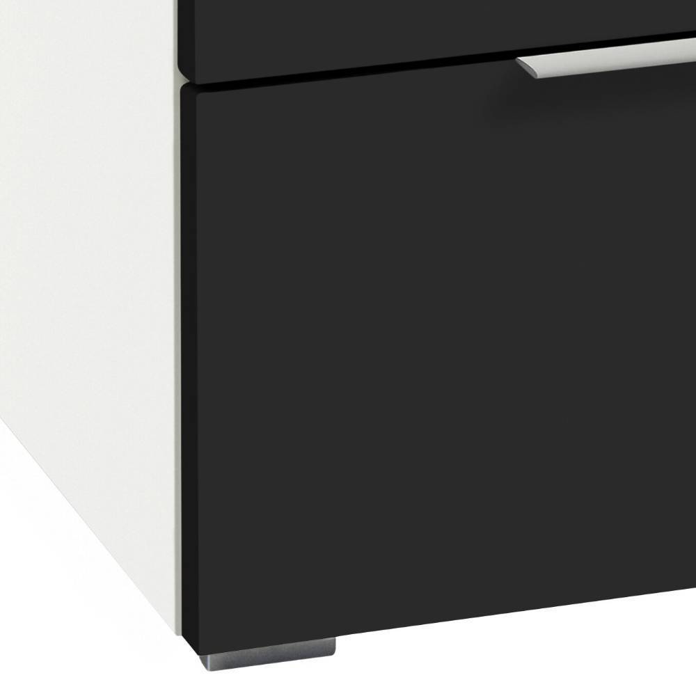 Sideboard Ariet in Anthrazit & Weiß mit Metallgriffen