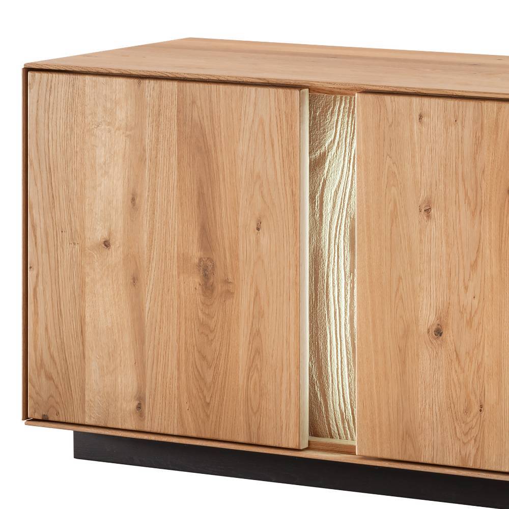TV Lowboard Torfaen aus Wildeiche Massivholz 200 cm breit