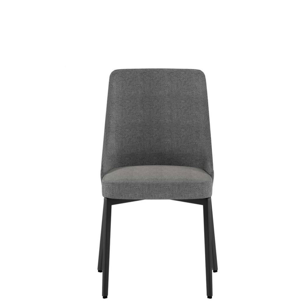 Esszimmerstuhl Blu in Dunkelgrau mit Gestell aus Metall (4er Set)