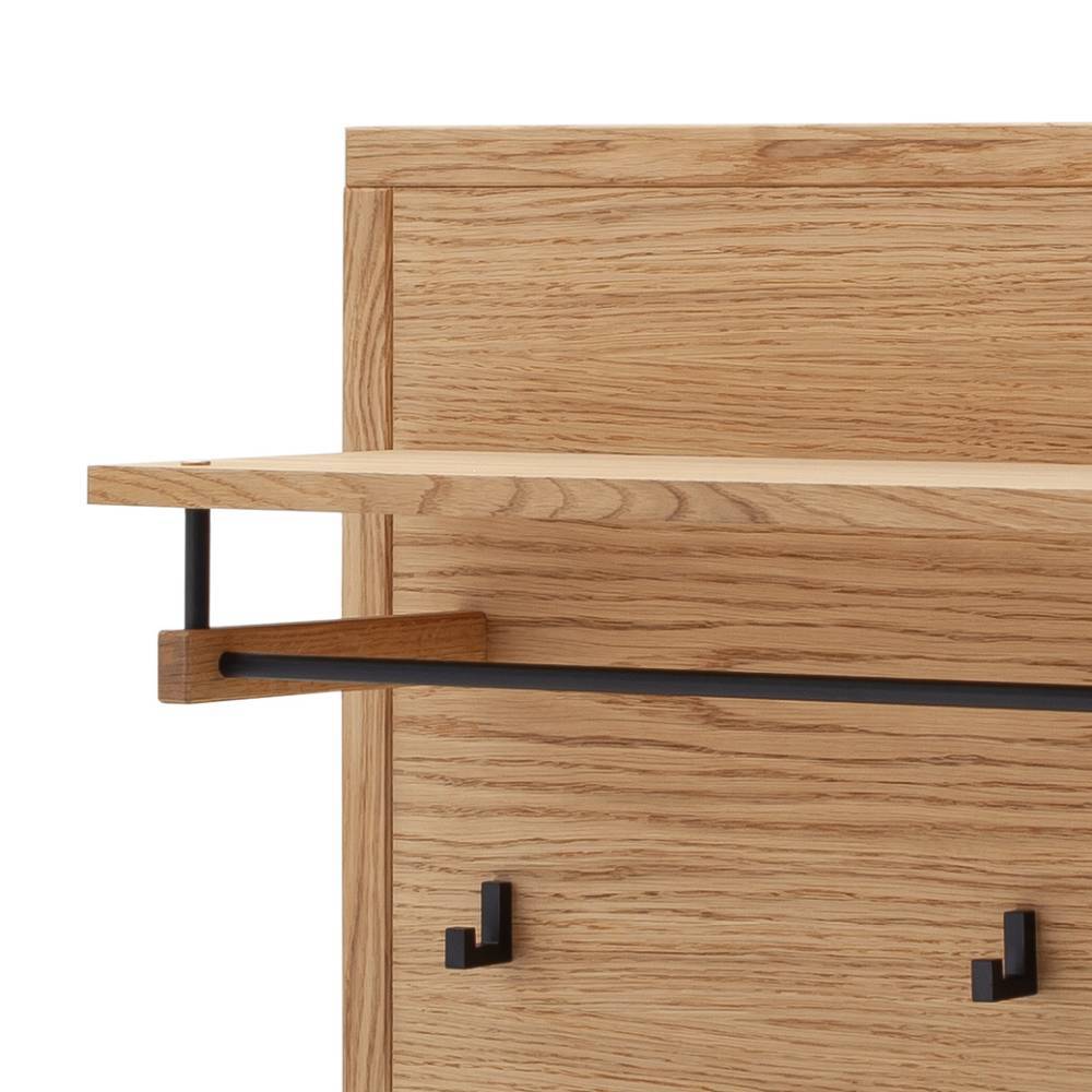 Wandgarderobe Sisam in Wildeichefarben mit 5 Kleiderhaken