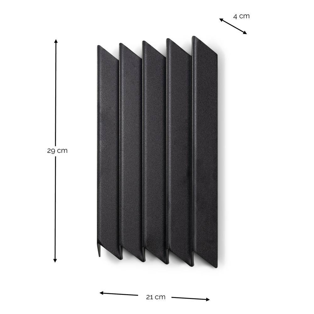 Wandgarderobe Cabarete in Schwarz mit 5 Kleiderhaken