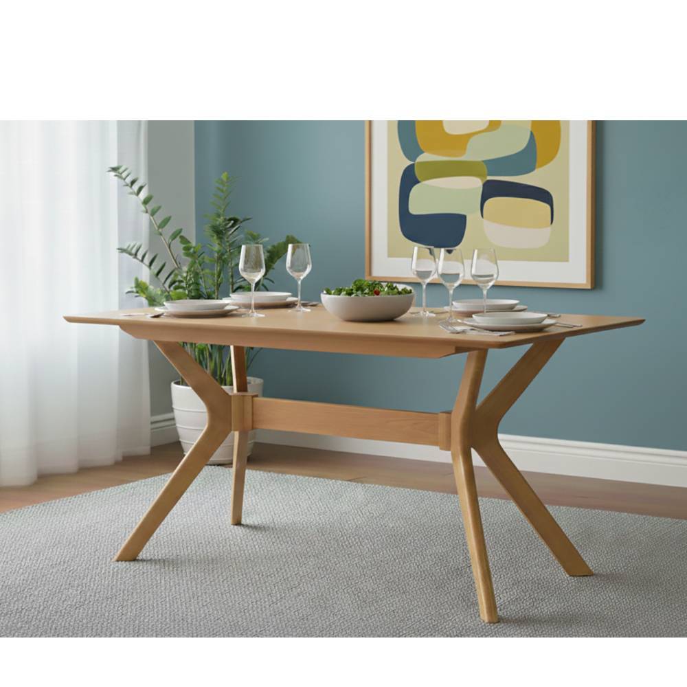 Esstisch Julya im Skandi Design mit Massivholzplatte