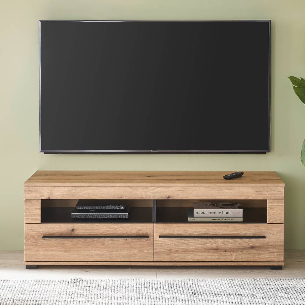Anbauwand Cemutra in modernem Design - Eichefarben (vierteilig)