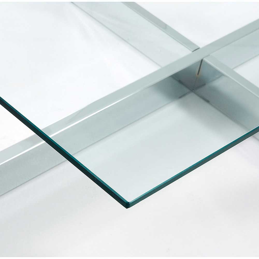 Couchtisch Brosia 120 cm breit aus Glas und Metall