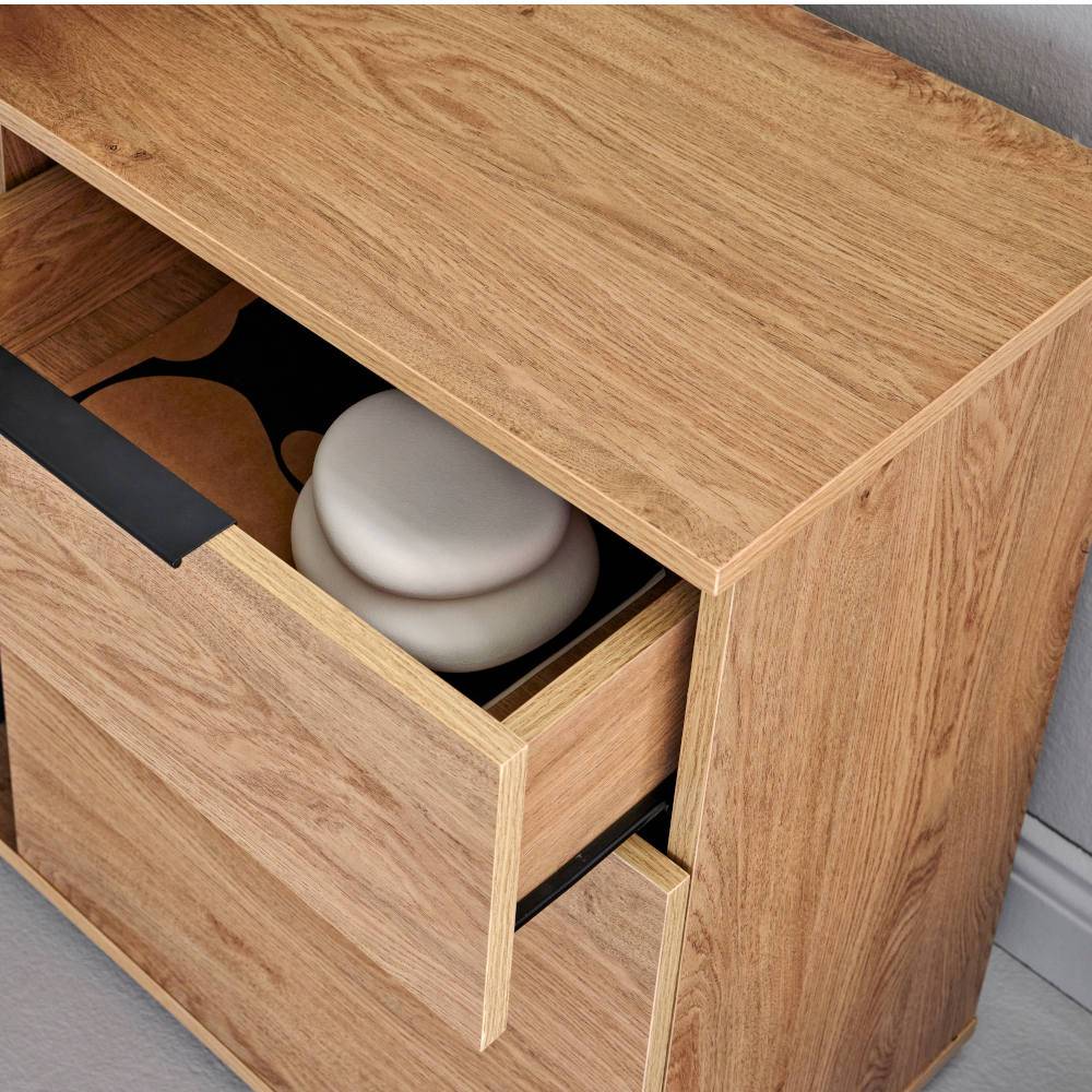 Büroschreibtisch Jian in modernem Design mit Seitenregalen