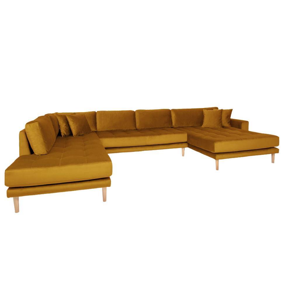U Sofa Olzandro in Senfgelb 370 cm breit