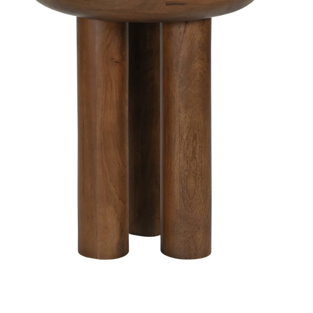 Beistelltisch Sofa Iloca aus Mangobaum Massivholz in runder Form