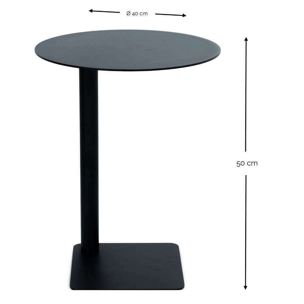 Metall Anstelltisch Flinn in Bordeaux 50 cm hoch