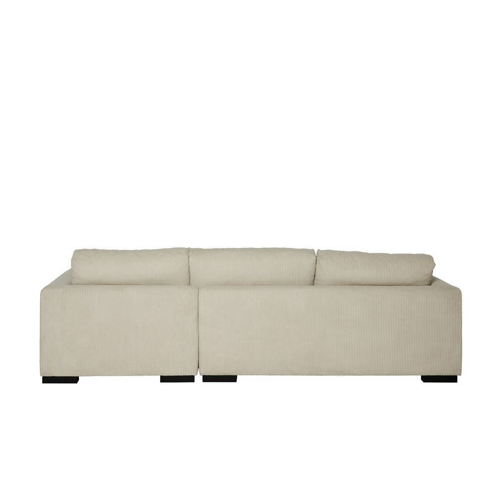 Ecksofa Crocetta in Offwhite aus Cord