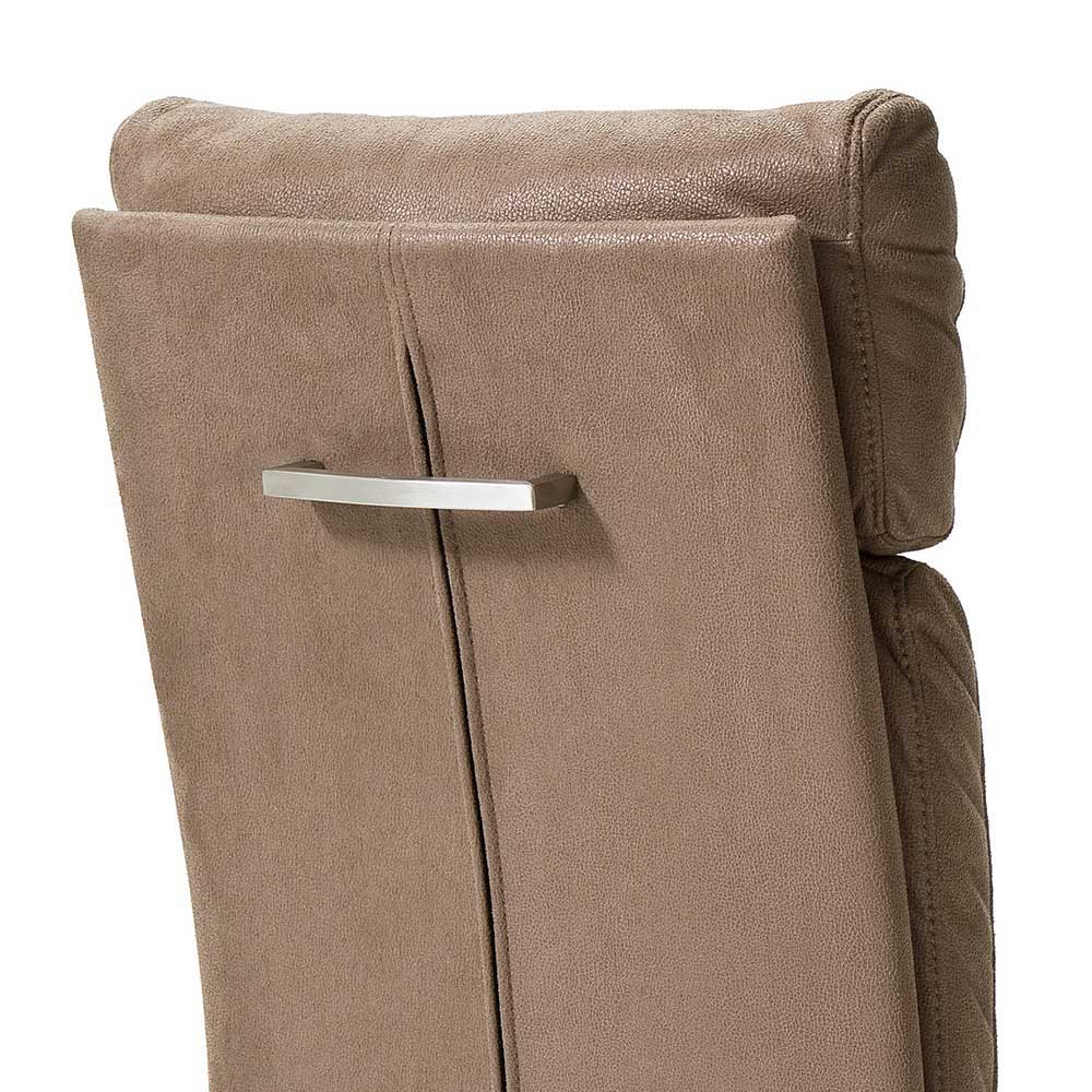 Schwingstuhl Ovidiu in Beige gepolstert Edelstahl (2er Set)
