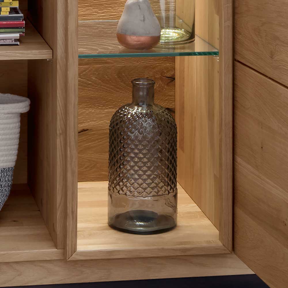 Montiertes Sideboard Onitos aus Wildeiche Massivholz 170 cm breit