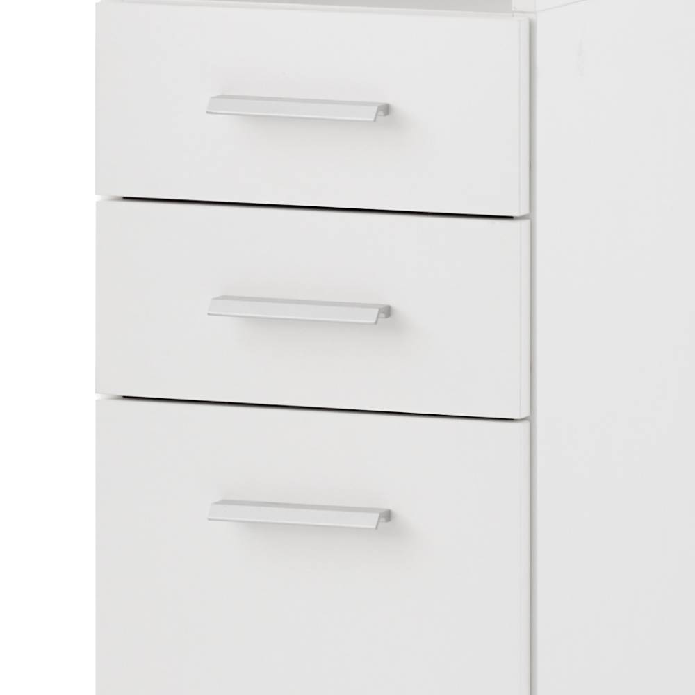 Bad Hochschrank Nano 30 cm breit mit zwei offenen Fächern
