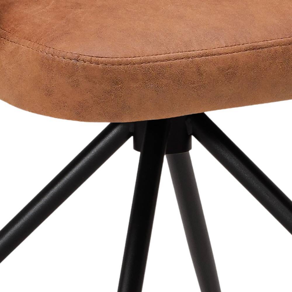 Armlehnenstuhl Enya aus Microfaser in Cognac Braun