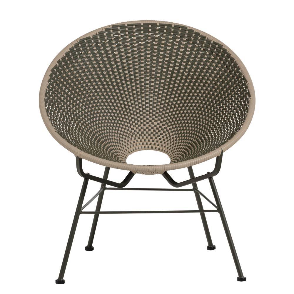Retrostil Gartensessel Katrova aus Kunstrattan und Metall