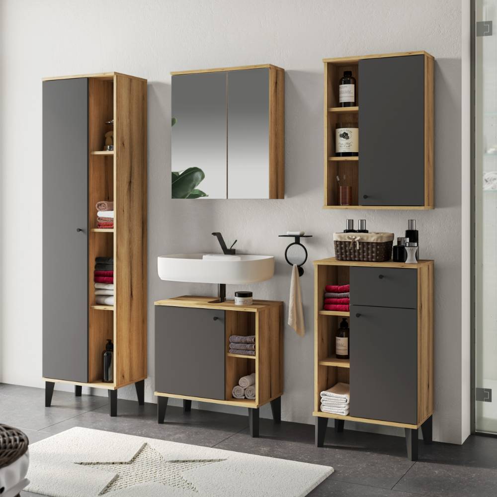 Badmöbel-Set Pattinos in modernem Design 33 cm tief (fünfteilig)