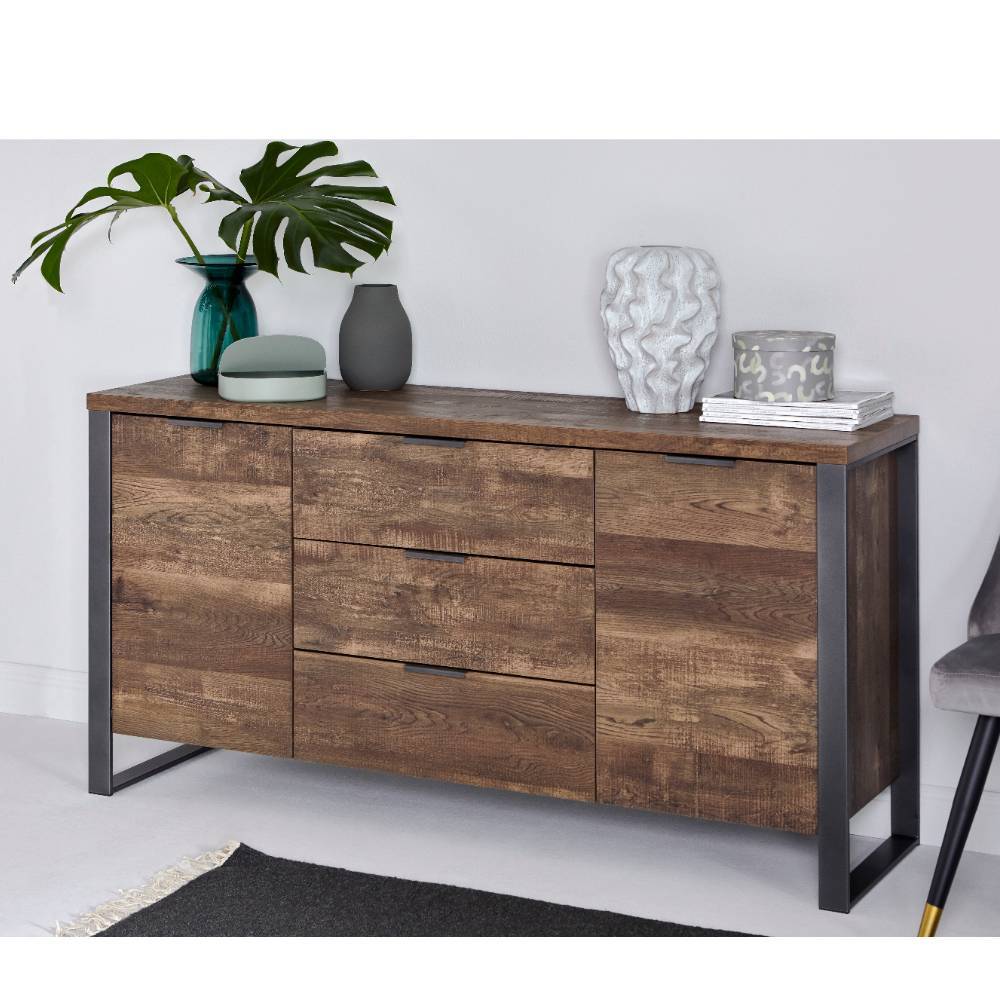 Sidebord Laraina im Industry und Loft Stil mit Bügelgestell aus Metall