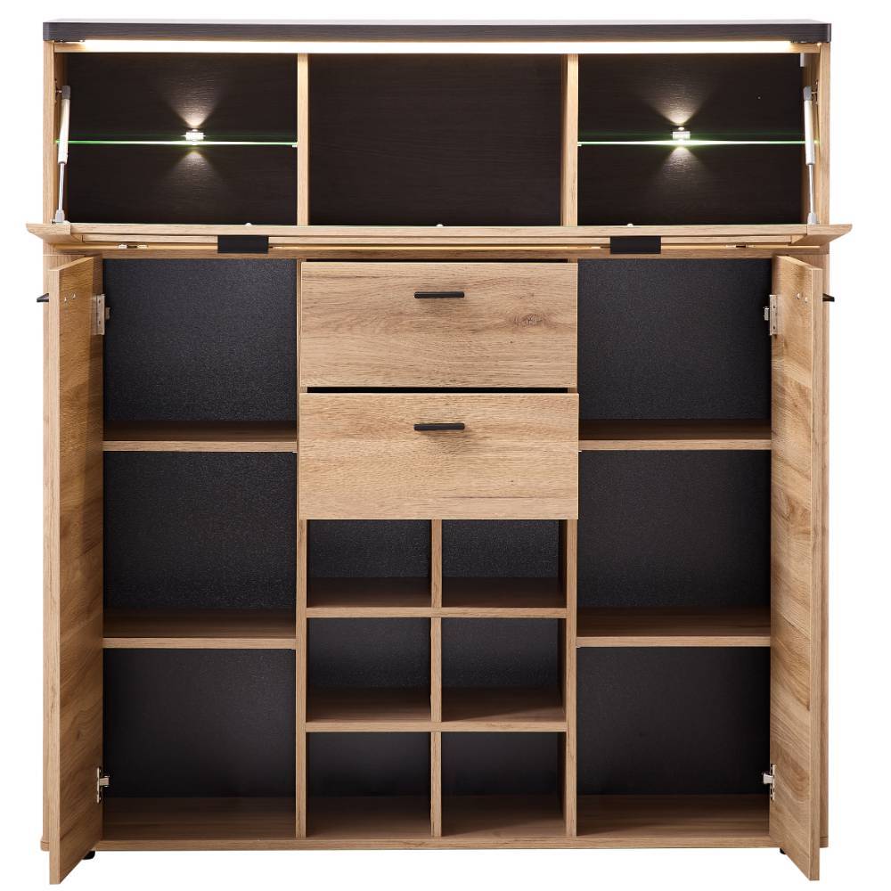 Barschrank Helias mit LED Beleuchtung und Platz für 6 Flaschen