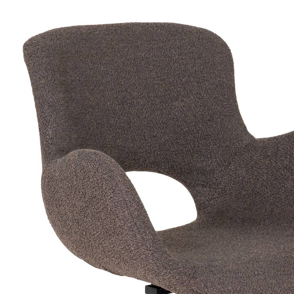 Esszimmerarmlehnstuhl Ruudy in Graubraun mit Gestell aus Metall (2er Set)