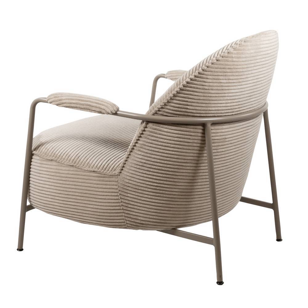 Retrostil Wohnzimmer Sessel Tobago aus Cord in Beige