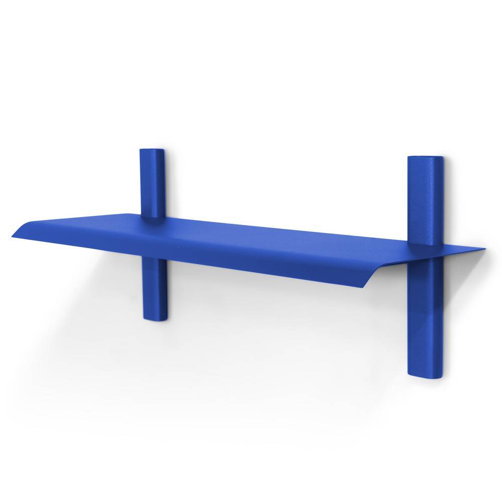 Metall Wohnzimmerregal Rajaco in Blau pulverbeschichtet