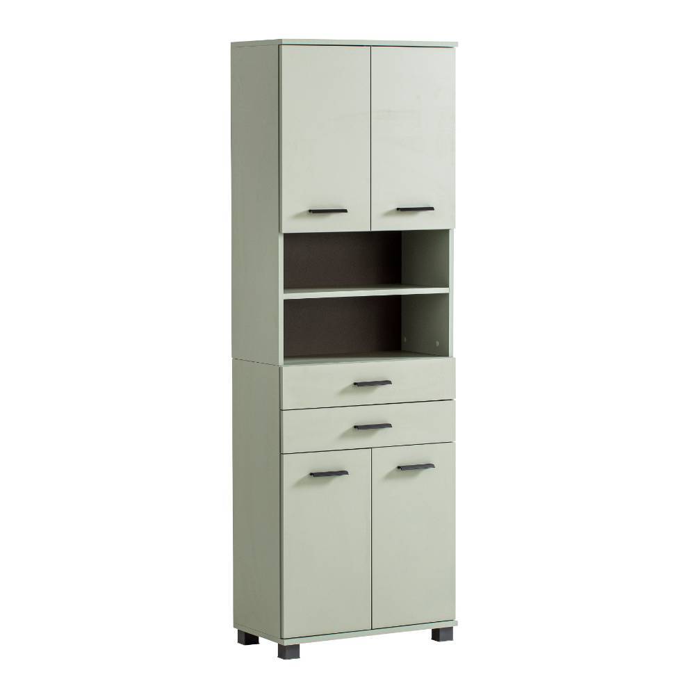Badezimmerhochschrank Hamzad 181 cm hoch mit zwei offenen Fächern