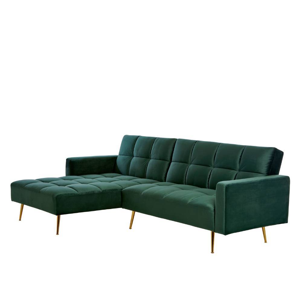 Ecksofa Glamour aus Samt mit aufwendigen Steppungen