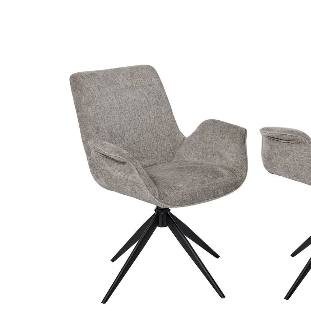 Esszimmerarmlehnstuhl Nurzia im 2er Set in Grau (2er Set)