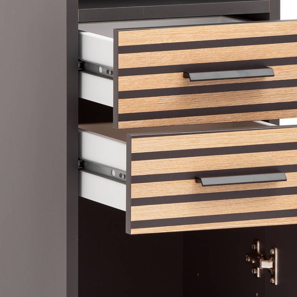 Badezimmer Schrank Bennus in Anthrazit und Paneeloptik