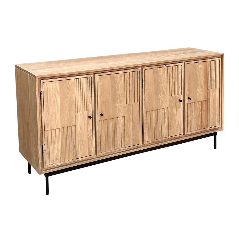 Sidebord Diaria aus Mangobaum Massivholz mit Drehtüren