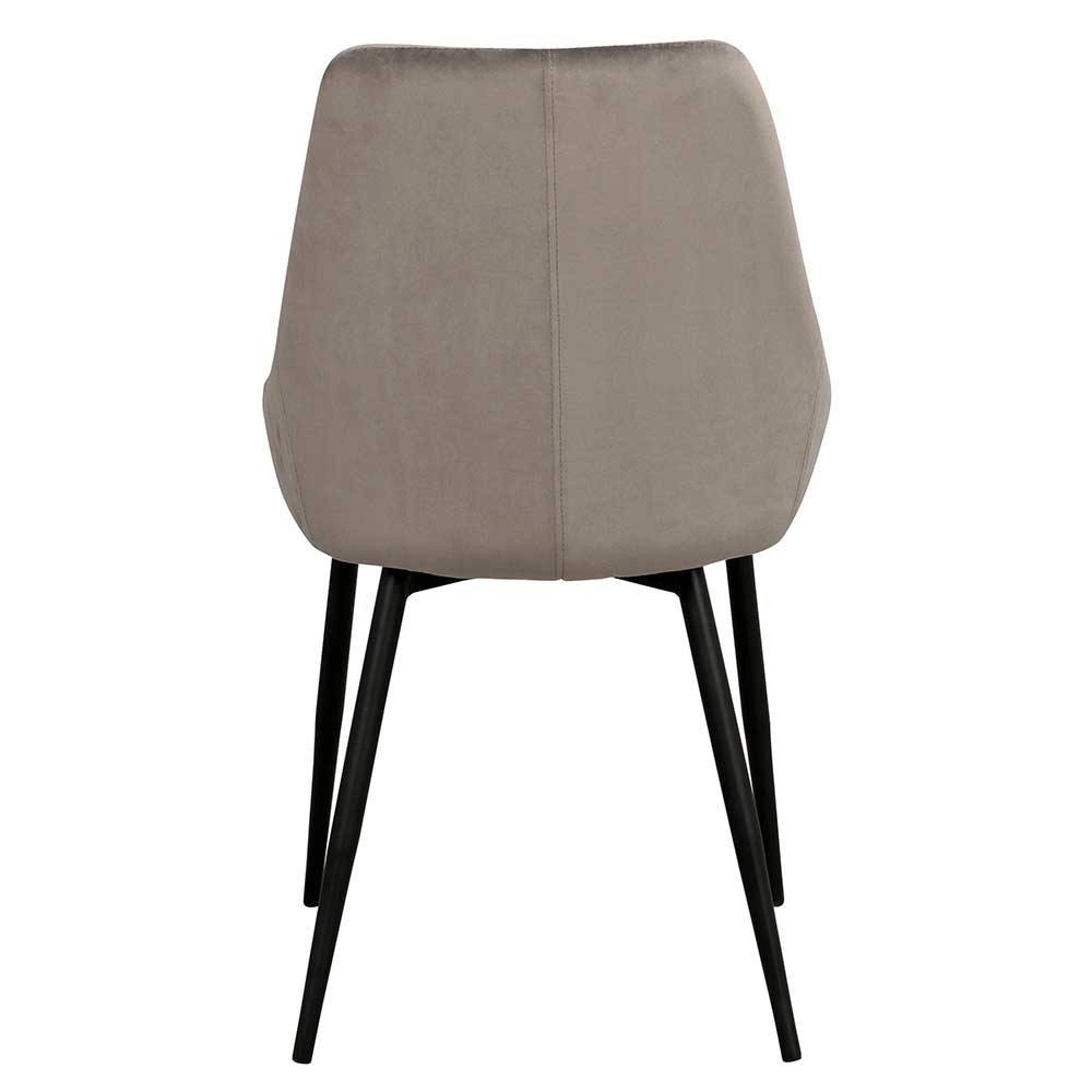 Küchenstuhl Set Ivany aus Samt und Stahl modern (2er Set)