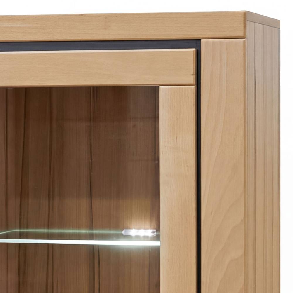 Highboard Zella in Kernbuchefarben mit Glastür rechts