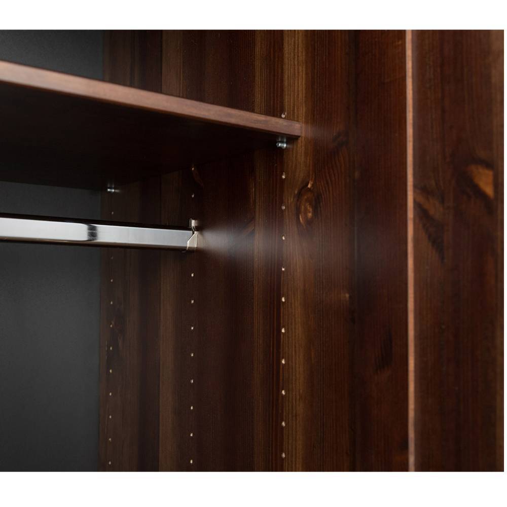 Kleiderschrank Massivholz Phelix in Dunkelbraun im Landhausstil