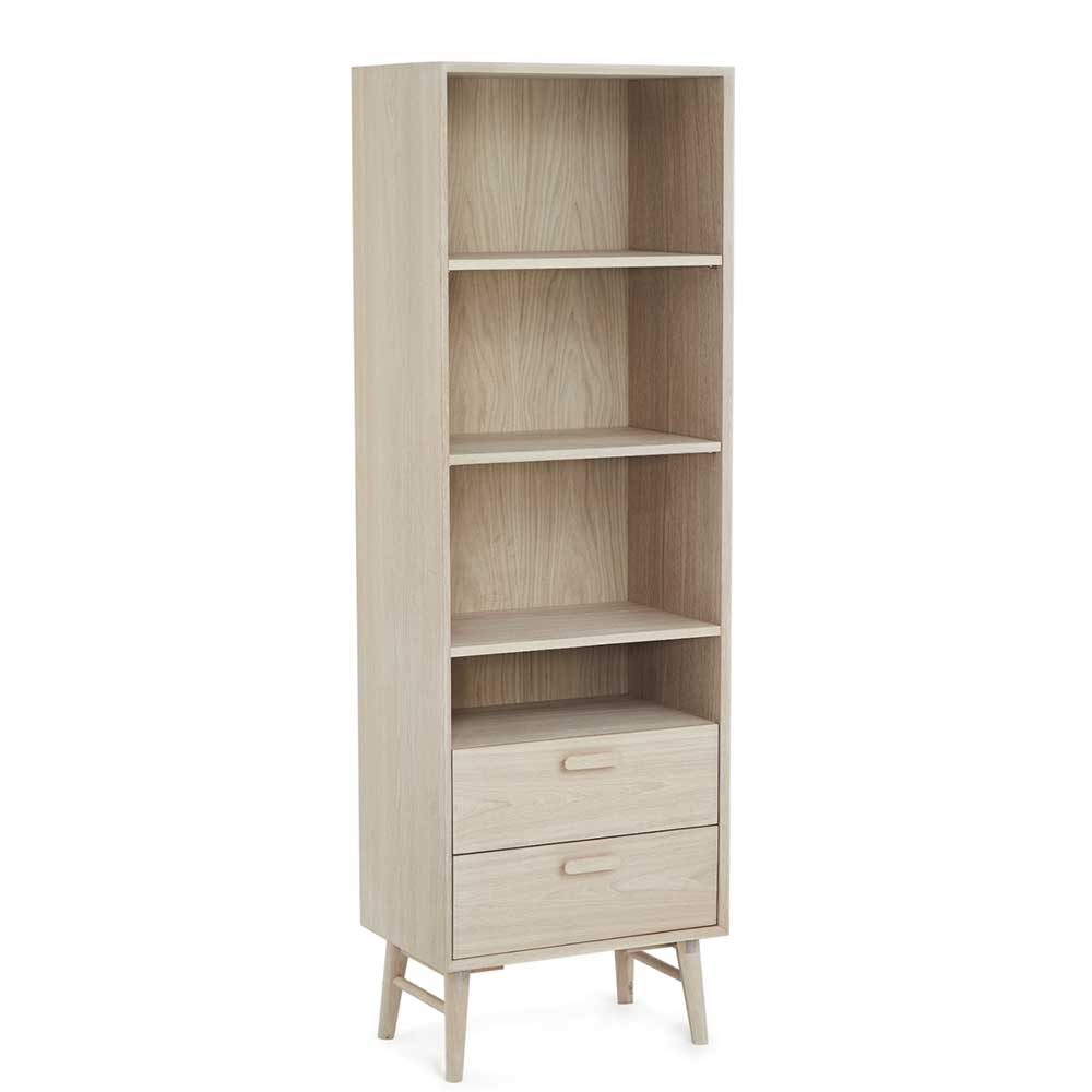 Buecherregal Vilrada mit zwei Schubladen echtholzfurniert