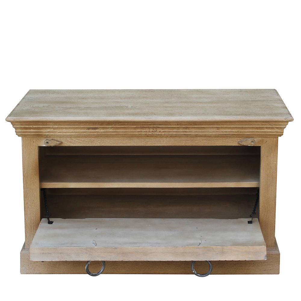 Garderoben Set Emilio in Holz Grey Wash im Shabby Chic Stil (dreiteilig)
